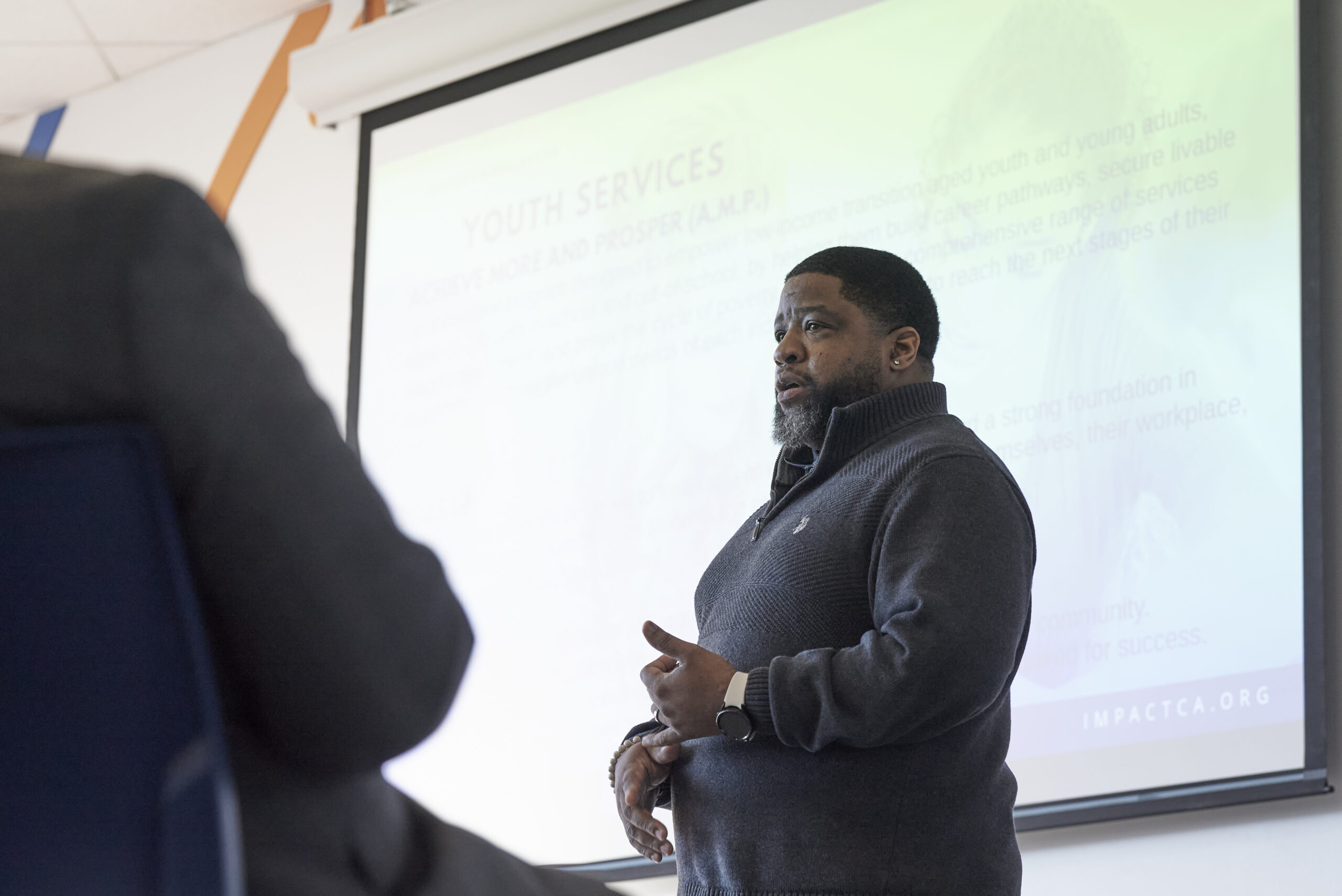 Presenter at a youth services session